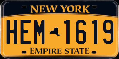 NY license plate HEM1619