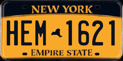 NY license plate HEM1621