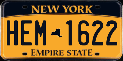 NY license plate HEM1622