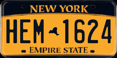 NY license plate HEM1624