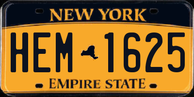 NY license plate HEM1625