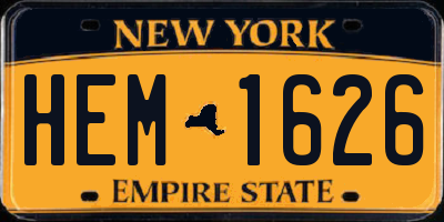 NY license plate HEM1626