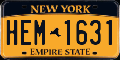 NY license plate HEM1631