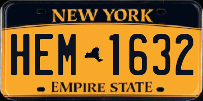 NY license plate HEM1632
