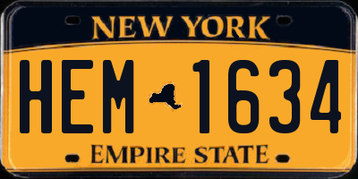 NY license plate HEM1634