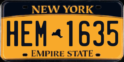 NY license plate HEM1635