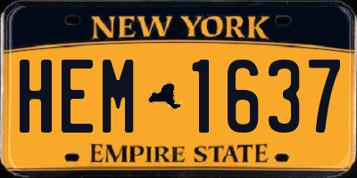 NY license plate HEM1637