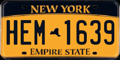 NY license plate HEM1639