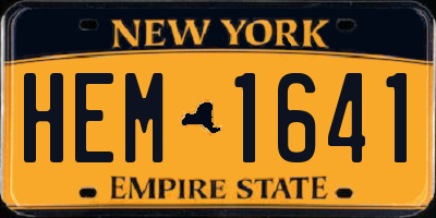 NY license plate HEM1641