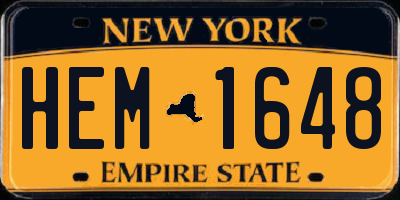 NY license plate HEM1648