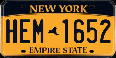 NY license plate HEM1652