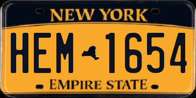 NY license plate HEM1654