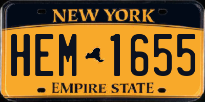 NY license plate HEM1655