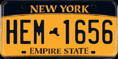 NY license plate HEM1656