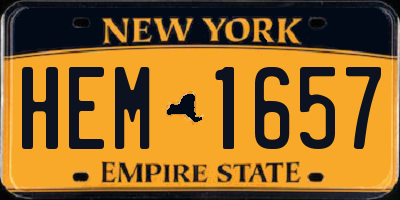 NY license plate HEM1657