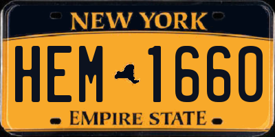 NY license plate HEM1660