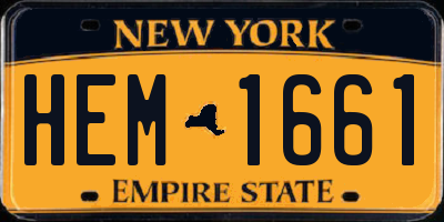 NY license plate HEM1661