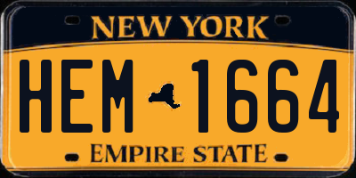 NY license plate HEM1664