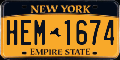 NY license plate HEM1674