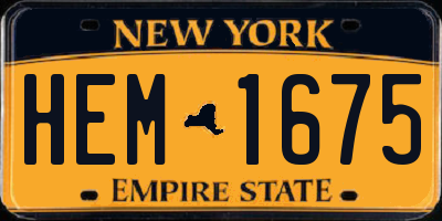 NY license plate HEM1675