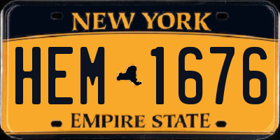 NY license plate HEM1676