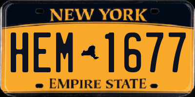 NY license plate HEM1677