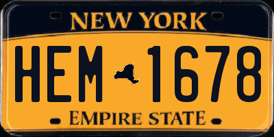 NY license plate HEM1678