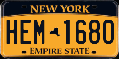 NY license plate HEM1680