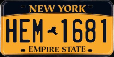 NY license plate HEM1681
