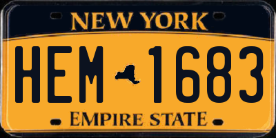NY license plate HEM1683