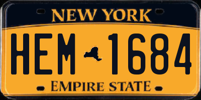 NY license plate HEM1684