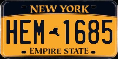 NY license plate HEM1685