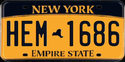 NY license plate HEM1686