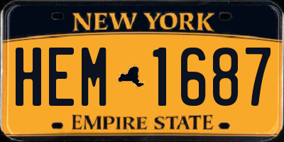 NY license plate HEM1687