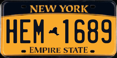 NY license plate HEM1689