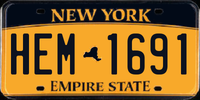 NY license plate HEM1691