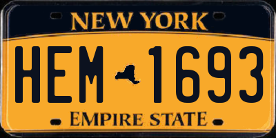 NY license plate HEM1693