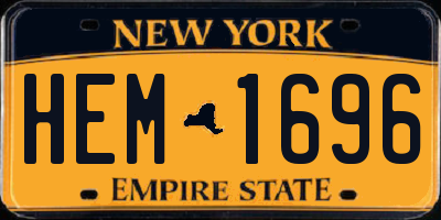 NY license plate HEM1696