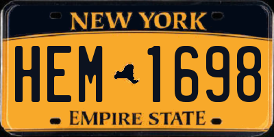 NY license plate HEM1698