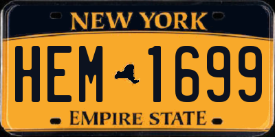 NY license plate HEM1699