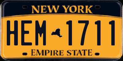 NY license plate HEM1711