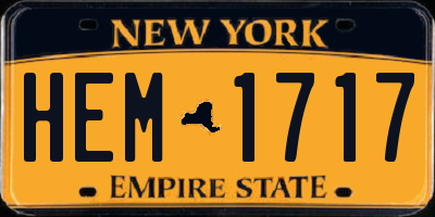 NY license plate HEM1717