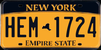 NY license plate HEM1724