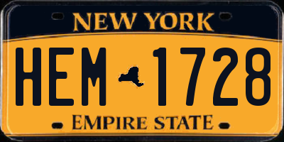 NY license plate HEM1728