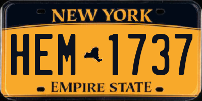 NY license plate HEM1737