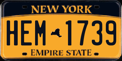 NY license plate HEM1739