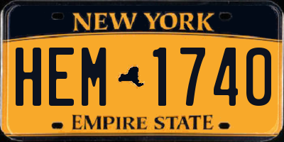 NY license plate HEM1740
