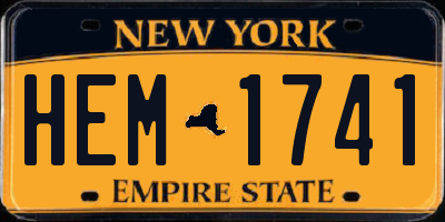 NY license plate HEM1741