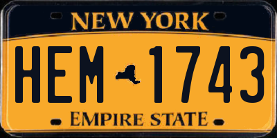 NY license plate HEM1743