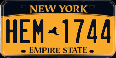 NY license plate HEM1744